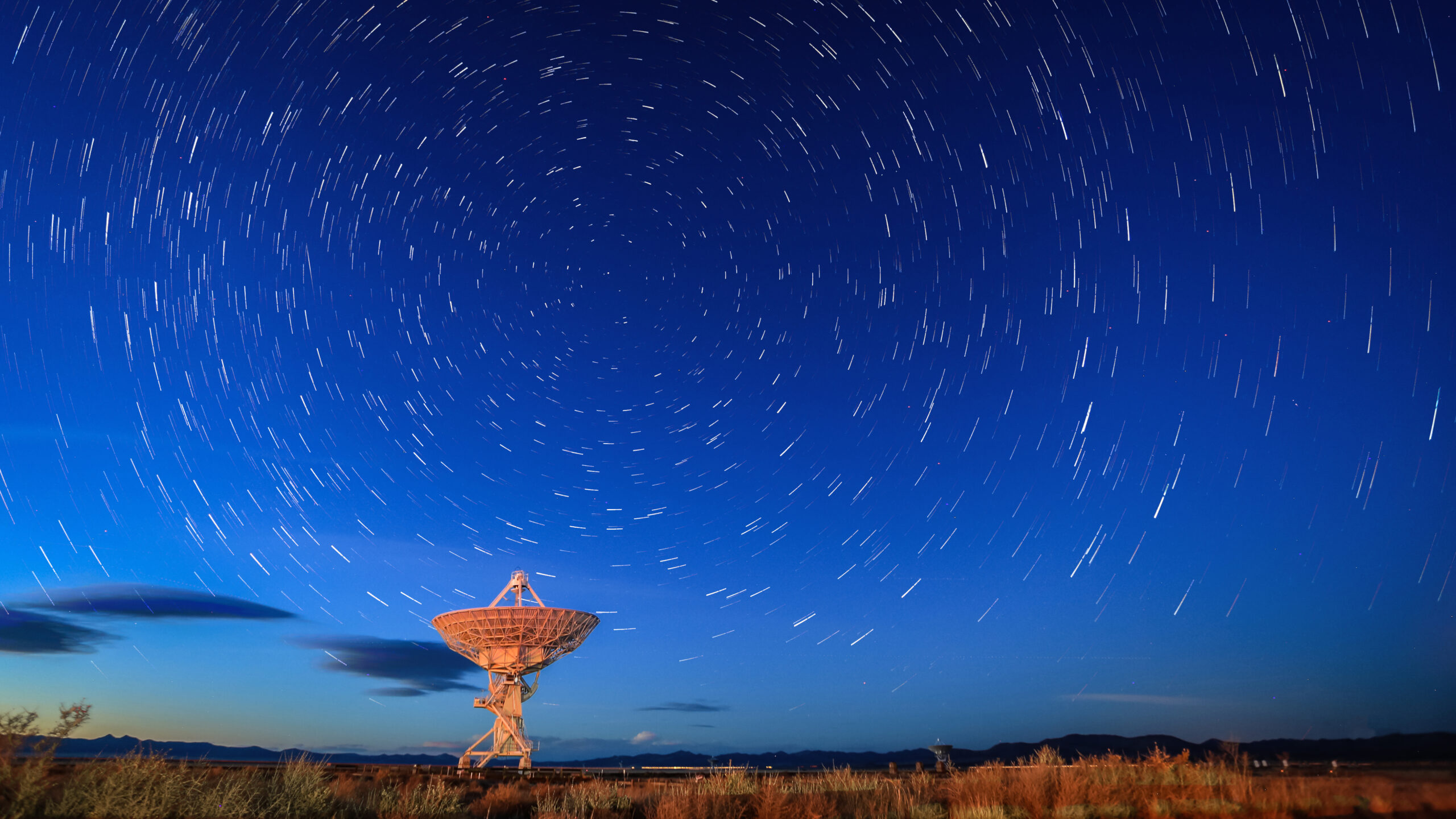 Twilight time lapse at the Very Large Array in New Mexico